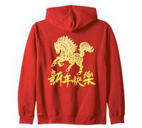 Floral Chinese New Year 2026 Year of The Fire Horse Lunar Felpa con Cappuccio
