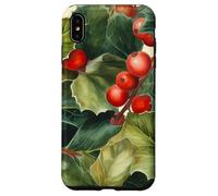 Floral Christmas Pattern For Grandma Red Holly Berries Custodia per iPhone XS Max