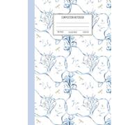 Floral Composition Notebook College Ruled: Blue Forget Me Not Journal | 110 Pages, 7.0 x 9.0" | Charming Aesthetic Flower Design | School Notebook for Women, Girls, Teens, Students