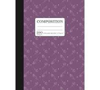 Floral Composition Notebook for Women - Purple: College Ruled, 100 Pages - Elegant Muted Cover - Journal for Teens, Girls, Students & Writers - 7.5" x 9.75" Soft Matte Finish