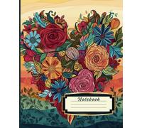 Floral Composition Notebook with a Planner 2025 for Women and Girls: Journal for Notes and Creative Work with Coloring Hearts and Sketchbook | Flourishing Hearts Collection
