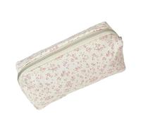 Floral Cosmetic Bag Makeup, Brush Storage Organizer Aid, Travel Canvas Toiletry Tool with Smooth Texture, Sleek Radiant Accessory with Style, Beauty Solution for Women Girls 7.09x2.36x2.76 inches