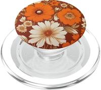 Floral Cottagecore Flower anni '70 Groovy Boho Arancione bruciato PopSockets PopGrip per MagSafe