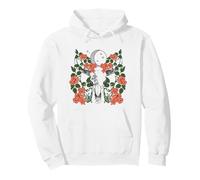 Floral Cow Skull Moon Vintage Aesthetic Felpa con Cappuccio