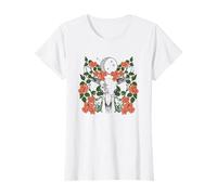 Floral Cow Skull Moon Vintage Aesthetic Maglietta