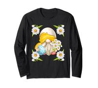 Floral Daisy Flower Design for Women Cute Easter Day GNOME Maglia a Manica