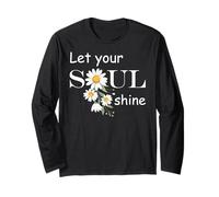 Floral Daisy Flower, Inspirational, Let Your Soul Shine Maglia a Manica