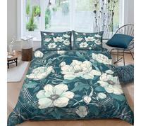 Floral designcopripiumino microfibra 3 Pezzi stampa 3D cerniera nascosta Art Nouveau style flowers Set Di Copripiumino con federe per cuscini soffice morbido e comodo for adulti Super king（260x220cm）