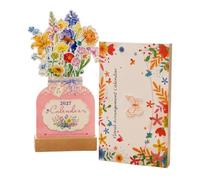Floral Desk Calendar 2027, Vase-Shaped Standing Calendar