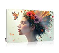 Floral Dreams: A Woman's Serene Escape Cool Cats - Accessorio da parete da appendere (20 x 30 cm)