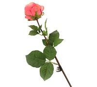 Floral Elegance - Rose artificiali, stelo singolo, completamente aperto, 72 cm, 12 pezzi, colore: rosa corallo