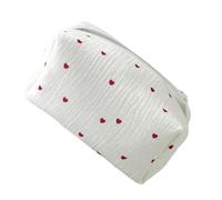Floral Embroidered Bag, Portable Cosmetic Organizer, 9x6Inch Pouch with Spacious Interior, Stylish Makeup Storage, Elegant Toiletry Accessory, Practical Case for Women and Travel