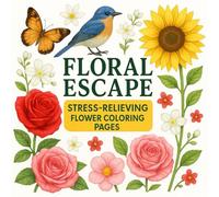 Floral Escape: Stress-Relieving Flower Coloring Pages: 100 pages Stunning Flower Bouquets, Chic, Realistic: Designs to Relax, Unwind, and Reconnect with Nature.A Garden Coloring Book for Relaxation