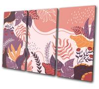 Floral Exotic Leaf Purple Abstract TREBLE TELA parete arte foto stampa