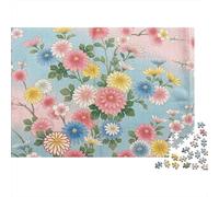 Floral Fabric Pattern 1000 Pezzi Cartolina Premium Pacchetto Puzzle Senior Jigsaw Entusiasti Decompressione Allenamento Decorazione Murale 52x38cm/1000pcs