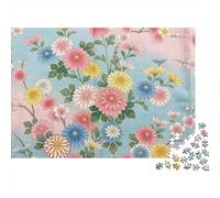 Floral Fabric Pattern Puzzle 1000 Pezzi Art Calico Cat in Cartone Spessore Per Bambini 12+ Decorare Casa Regalo Facile Da Assemblare Offerta Speciale Non Deformabile 38x26cm/1000pcs