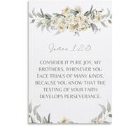 Floral Faith Poster | Lavender daisy pattern for prayer space(Framed,12x18inch(30x45cm))