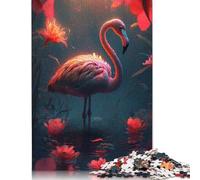 Floral Fantasy Flamingo Jigsaw Puzzle Impossible 1000Pcs Decorazione Per La Casa. Giochi Rilassamento E Intelligence Per Adulti E Bambini Da 12 Anni 1000pcs (75x50cm)