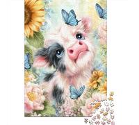 Floral Fantasy with Cute Monkey Jigsaw Puzzle Impossibili 1000Pcs Decorazione Per La Casa. Giochi Rilassamento E Intelligence Per Adulti E Ragazzi Da 14 Anni 38x26cm/1000pcs