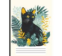Floral Feline Composition Notebook Midnight Edition: A Boho-Chic Cat Journal with College-Ruled Pages for Writing, Journaling, and Creativity