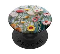 Floral Flower Pattern Botanical Nature Garden Bloom Cute PopSockets PopGrip Adesivo