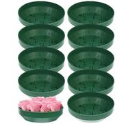 Floral Foam Trays - 10 Pack Modern Green Fixing Plate, Secure Flower Mud Base Support Arrangement Holde | Stable Table Tray Party Decor for Florists, Wedding Festival Event Supplies