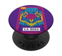 Floral Folk Art - Rosa colorata di ispirazione messicana, 41 La Rosa PopSockets PopGrip Adesivo