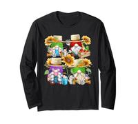 Floral Gardening GNOME Graphic for Sunflower Mom And Dad Maglia a Manica
