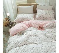 Floral Girls Duvet Cover Twin XL Cotton Pink Floral Duvet Cover Chic Garden Flower Bedding Set Lightweight Soft Aesthetic Floral Comforter Cover 1 Twin XL Duvet Cover with 2 Pillowcases