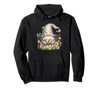 Floral GNOME Easter Flowers Graphic with Cute Butterflies Felpa con Cappuccio