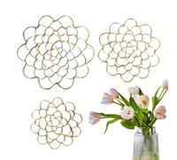 Floral Grid For Vase Arranging - 3 Pieces Portable Iron Stem Holder Grid, Artificial Plant Organizer, Flower Arranging Tool For Vase, Bouquet & Centerpieces, Reusable Sturdy Metal, Rust Resistant