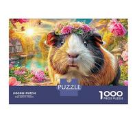 Floral Guinea Pig Set Puzzle Premium Da 1000 Pezzi, Cute Pet, Impossibile, Difficile, Stimolante, Stress, Allenamento Mentale, Giochi Da Tavolo, Intrattenimento 52x38cm/1000pcs