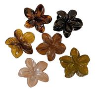 Floral Hair Claw Clips 6X French Style Seaside Holiday Flower Hairpin, Vintage Thick Hair Beach Hair Clip For Teen Girls, Elegant Hair Accessory For Summer And Casual Hairstyles