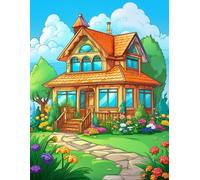 Floral Heaven: 500 Pages of Beautiful Farmhouses Hidden in Blooming Gardens.: A giant coloring experience inspired by nature’s colors and calm.