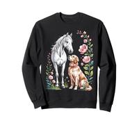 Floral Horse Dog Western Watercolor Boho Botanical Felpa