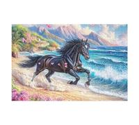 Floral Horse on Seaside Path Puzzle 1000 Pezzi Sfida Impossibile Difficile Happy Time Rompicapo Per Adulti Amanti Del Puzzle Rilassamento E Stimolo Intellettuale Regalo Lui 1000 PCS