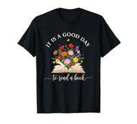 Floral It's A Good Time to Read Book Lover Inspirational Maglietta