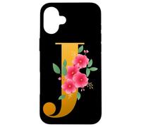 Floral J Alphabet Cute Initial Monogram Letter J Graphic Custodia per iPhone 16 Plus