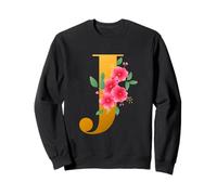 Floral J Alphabet Cute Initial Monogram Letter J Graphic Felpa