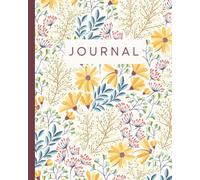 Floral Journal: Elegant Trendy Aesthetic Flower Notebook. Perfect for writing, doodling, drawing, taking notes. Gift to women, teens, students, girls, ... ruled lines, 8 x 10 inches, 100 pages.