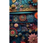 Floral Kaleidoscope: Folk Art-Inspired Composition Book - 100 Line Pages