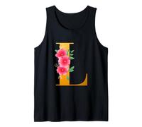 Floral L Alphabet Cute Initial Monogram Letter L Graphic Canotta