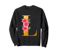Floral L Alphabet Cute Initial Monogram Letter L Graphic Felpa