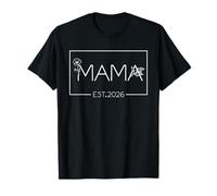 Floral Mama EST 2026 Camicia Cute Mother Day New Mama Graphic Maglietta