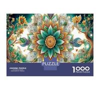 Floral Mandala Art 1000 Pezzi Puzzle Premium - Cartone Spessore Extra Puzzle Ultra Difficile Per Coppie & Regalo Di Natale 70x50cm/1000pcs