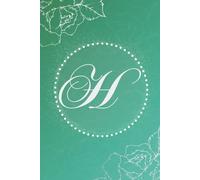 Floral Monogram Journal Elegant Lined Notebook with Letter H Cover Gradient Green and White Journal 6 X 9 Inches Perfect Gift for Women and Girls
