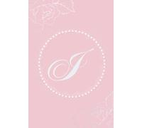 Floral Monogram Journal Elegant Lined Notebook with Letter I Cover Pink and White Journal 6 X 9 Inches Perfect Gift for Women and Girls
