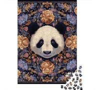 Floral Panda Art Print Puzzle Impossibili 1000Pcs Decorazione Per La Casa. Giochi Rilassamento E Intelligence Per Adulti E Ragazzi Da 14 Anni 52x38cm/1000pcs