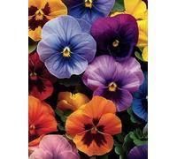 Floral Pansies: 100 8.25 x 12 Unlined blank interior Pages, for Writing, Sketching, notes and creative ideas.