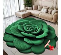 Floral Plush Diatomaceous Earth Floor Mat,3D Visual Flower Shaped Diatom Mud Floor Rugs,3D Flowers Design Flooring Mats Suitable for Bedroom,Kitchen,Bathroom,Sofa,Coffee Table